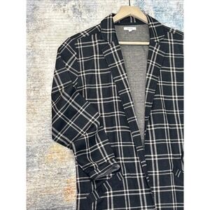 Agent Style Structured Plaid Work Glam Jacket Womens XL 80s Inspired